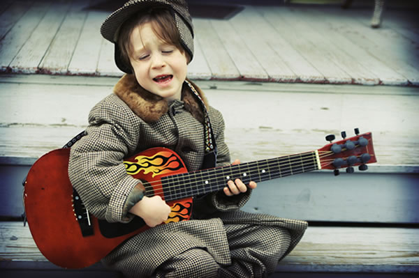 Guitar boy singing his heart out