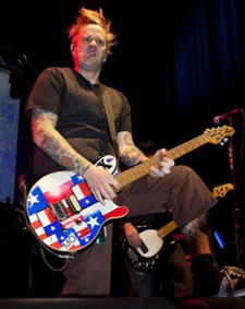 Jaret Reddick playing his Texas Music Man Axis guitar