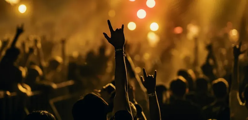 rock on hands crowd