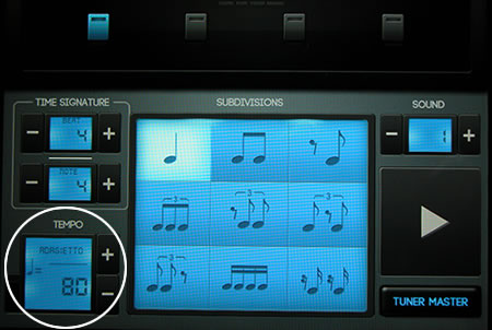 metronome tempo settings