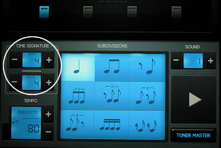 metronome time signature setting